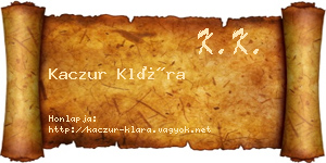 Kaczur Klára névjegykártya